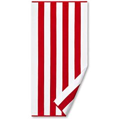 30x60"  Bahamas Coral Red Cabana Stripes Terry Velour Bath/Beach Towel 100% Cotton