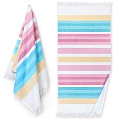 Nostalgic AF-1528 Flat Woven Terry with Fringe Towel 36x70" 100% Cotton