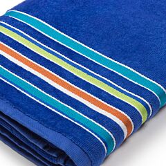 36"x70" Hampton Stripe Cobalt Blue(9017) Jacquard FJ-5180 Premium Pool/Beach Towel