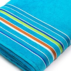 36"x70" Hampton Stripe Turquoise(9518) Jacquard FJ-5180 Premium Pool/Beach Towel