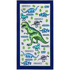 28" X 51" Dinosaur Adventure T-Rex Velour Beach Towel 100%Cotton
