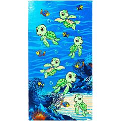 28" X 51" Little Turtles Velour Beach Towel 100%Cotton