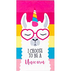 28" x 51" Llama "I Choose to be a Unicorn" Beach Towel 100%Cotton