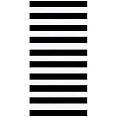 30" X 60" Horizontal Cabana Stripes Black Velour Beach Towel 100% Cotton