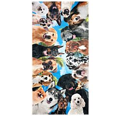 30" X 60" Dog Party Velour Beach Towel 100% Cotton