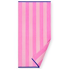 30x60" Two Color Cabana Stripes Pink Terry Velour Bath/Beach Towel 100% Cotton