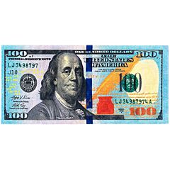 30" X 60" $100 Dollar Bill Digital Print Velour Beach Towel 100% Cotton