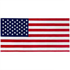 30" X 60" America Flag Digital Print Velour Beach Towel 100% Cotton