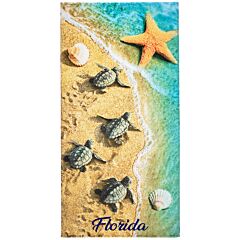 30" X 60" FLORIDA Baby Turtles Velour Beach Towel 100% Cotton
