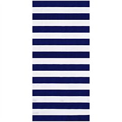 30" X 60" Horizontal Cabana Stripes Blue Velour Beach Towel 100% Cotton
