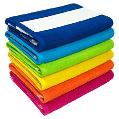 30 X 60 Copacabana Stripes Velour Beach Towel 100% Cotton