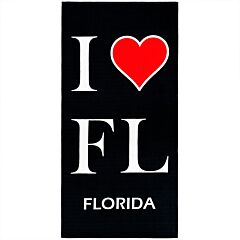 30" X 60" I Love Florida Digital Print Velour Beach Towel 100% Cotton