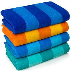 30x60" IBIZA Cabana Stripes Terry Velour Bath/Beach Towel 100% Cotton