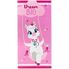 30" X 60" Llama Dream Big Velour Beach Towel 100% Cotton