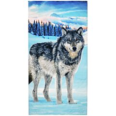 30" X 60" Lone Wolf Velour Beach Towel 100% Cotton