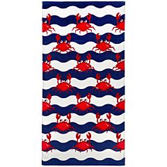 30" X 60" Multi Crabs Velour Beach Towel 100% Cotton