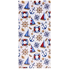 30" X 60" Nautical Stripes Velour Beach Towel 100% Cotton
