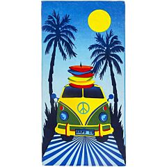 30" X 60" Road Trip Velour Beach Towel 100% Cotton