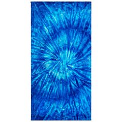 30" X 60" Tie Dye Bay Blue Velour Beach Towel 100% Cotton
