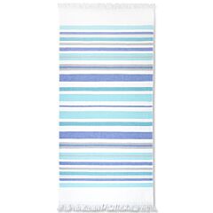 Nostalgic AF-1650 Ocean Blue Flat Woven Terry with Fringe Towel 36x70" 100% Cotton