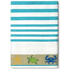 Vanguard FJ-5990 - Turquoise Oceanic Flat Woven Terry Jacquard Towel 36x70" 100% Cotton