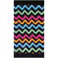 40" X 72" Colorful Zig Zag Terry Velour Beach Towel 100% Cotton