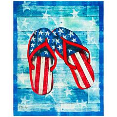 54" x 68" Freedom Stars USA Flip Flops Beach Blanket 100% Cotton