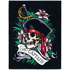54" x 68" Pirate-The Captain Terry Velour Beach Blanket 100% Cotton
