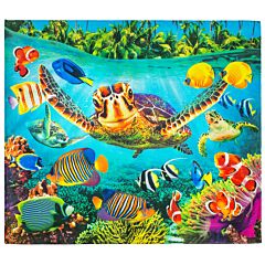 55" x 68" Turtle Island Velour Beach Blanket 100% Cotton