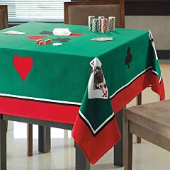 Tablecloth Square 61x61" Cards Terry Velour 100% Cotton