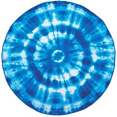 Tablecloth 63" Round Ocean Tie Dye Printed Velour 100% Cotton