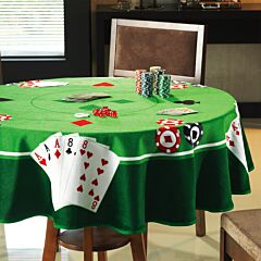 Tablecloth 63" Round Cards 100% Cotton
