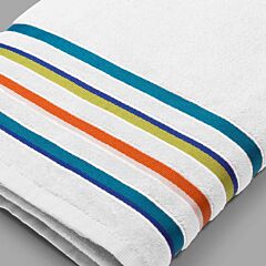 36"x70" Hampton Stripe White Jacquard FJ-5180 Premium Pool/Beach Towel