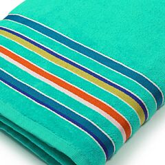 36"x70" Hampton Stripe Aqua Teal Jacquard FJ-5180 Premium Pool/Beach Towel