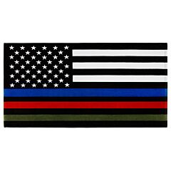 30" X 60" 3 Stripes American Flag Police Military Firefighter Velour Beach Towel 100% Cotton