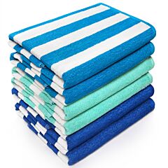 30x60" Classic Cabana Stripes Terry Bath/Beach Towel 6 Pack
