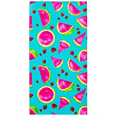 30" X 60" Watermelon Strawberries Velour Beach Towel 100% Cotton