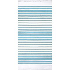 Nostalgic AF-1468 Turquoise Flat Woven Terry with Fringe Towel 36x70" 100% Cotton