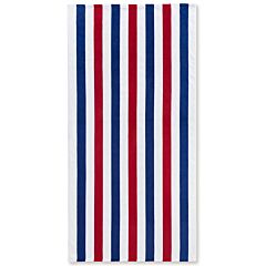 30" X 60" Cabana Stripes Americana Velour Beach Towel 100% Cotton