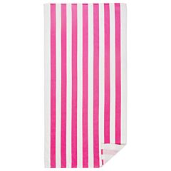 30" X 60" Printed Cabana Stripes Pink Velour Beach Towel 100% Cotton
