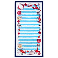 34" X 64" Nautical Shells Premium Velour Beach Towel 100% Cotton