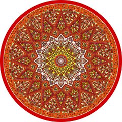 Tablecloth 63" Round Indiana Red 100% Cotton