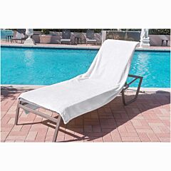 40" X 90" Lounge Chair/Chaise Cover White Double Terry Towel 100% Cotton