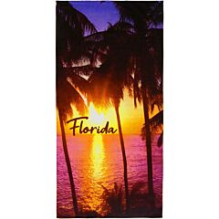 30" X 60" FLORIDA New Sunset Velour Beach Towel 100% Cotton
