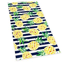 30" X 60" Pineapples and Stripes Terry Velour Beach Towel 100% Cotton