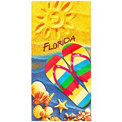 30" X 60" FLORIDA Sunny Beach Velour Beach Towel 100% Cotton