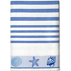 Vanguard FJ-7246 - Blue Shells Flat Woven Terry Jacquard Towel 36x70" 100% Cotton