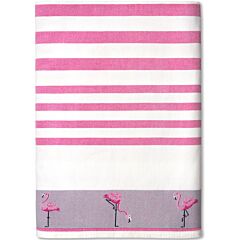 Vanguard FJ-5945 - Pink Flamingo Flat Woven Terry Jacquard Towel 36x70" 100% Cotton