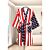 American Flag Printed Terry Velour Kimono Robe