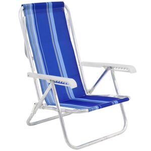 Beach Chair AL 8 Positions Oxford Lay Flat Assorted REF 125300
